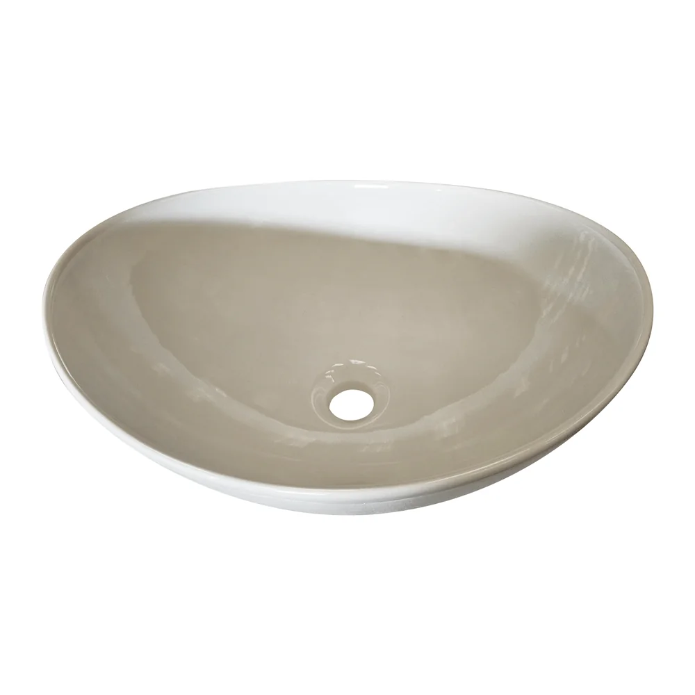 Lavoar Oval Slim Pe Blat Nova 40 Cm Alb