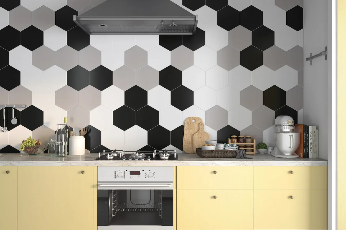 Gresie Hexagonala Exterior / Interior Solid Basic Grey 21.5 x 25 Cm Mata Portelanata