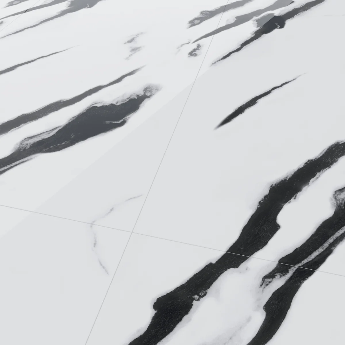 Gresie Rectificata Exterior / Interior Black Panda Endless 60 x 120 Cm Lucioasa Portelanata Tip Marmura