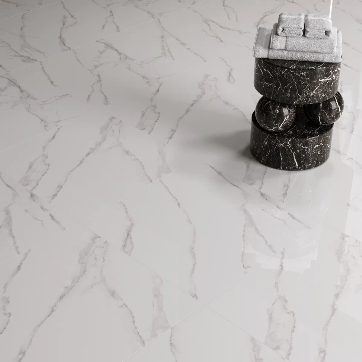 Gresie Interior Selena Grey 57 x 57 Cm Lucioasa Tip Marmura