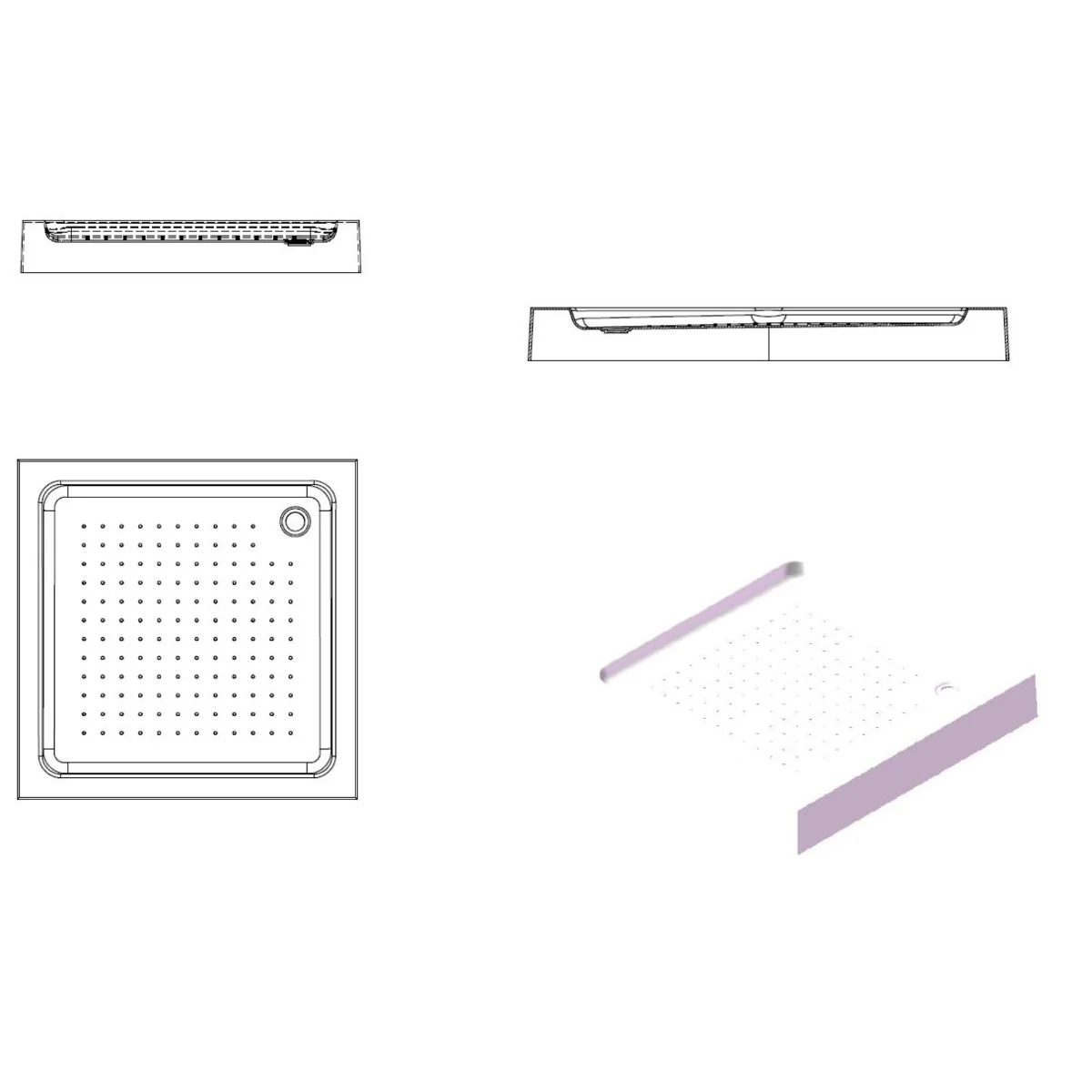 Cadita Dus Patrata Bella Acril 90 x 90 cm