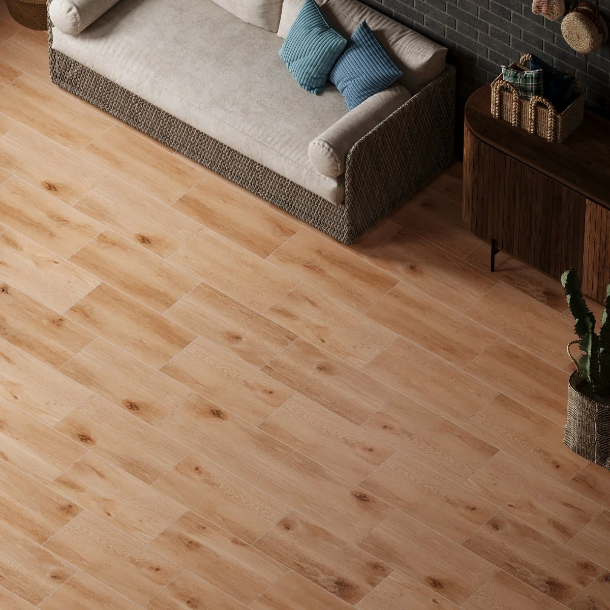 Gresie Tip Parchet Exterior / Interior Wood Beige 30 x 60 cm Mata Portelanata