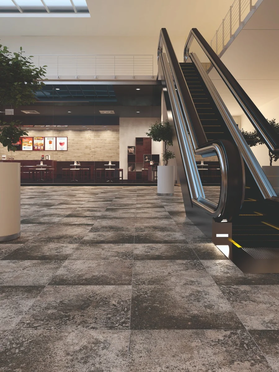 Gresie Exterior / Interior Portelanata Beton Grey 60 x 60 cm Lucioasa Rectificata Aspect Ciment