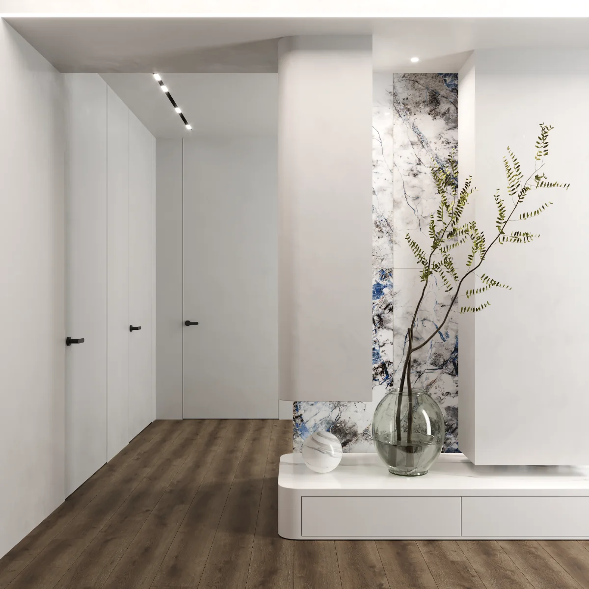 Gresie Exterior / Interior Portelanata Lolite White 60 x 120 cm Lucioasa Rectificata Tip Marmura