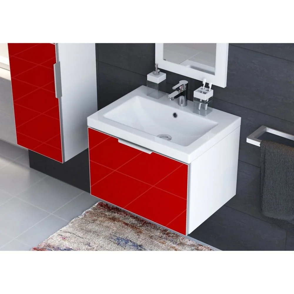 Masca Chiuvetă Baie Cersanit Set Stillo 60 Roșu (Bază+Lavoar) S575-010