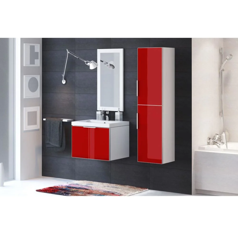 Masca Chiuvetă Baie Cersanit Set Stillo 60 Roșu (Bază+Lavoar) S575-010