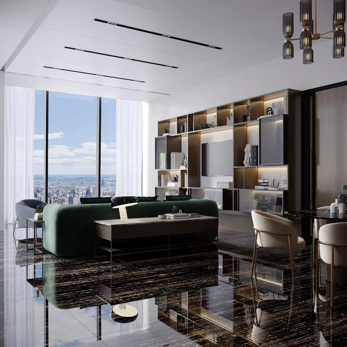 Gresie Exterior / Interior Portelanata Portoro Gold 60 x 120 Cm Lucioasa Rectificata Tip Marmura