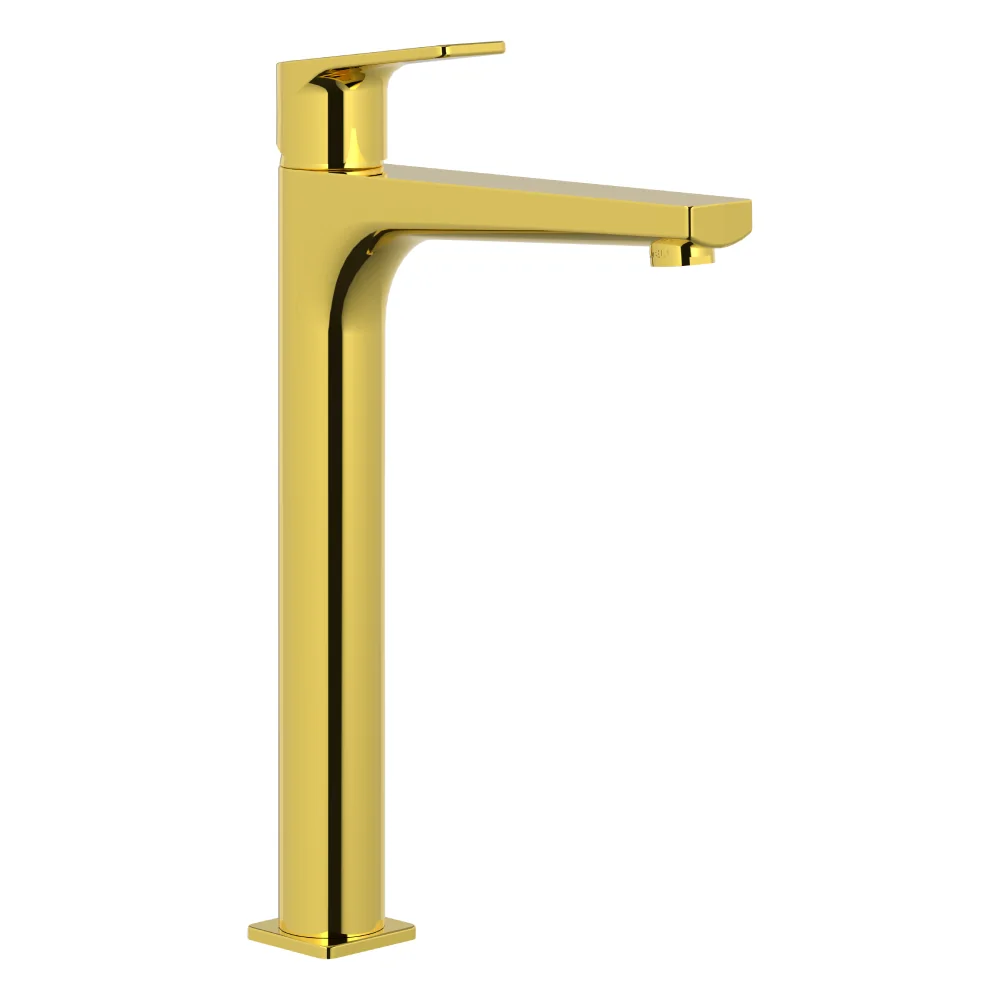 Baterie Inalta Lavoar Celesta Aria Monocomanda Design Slim Montaj Stativ Auriu