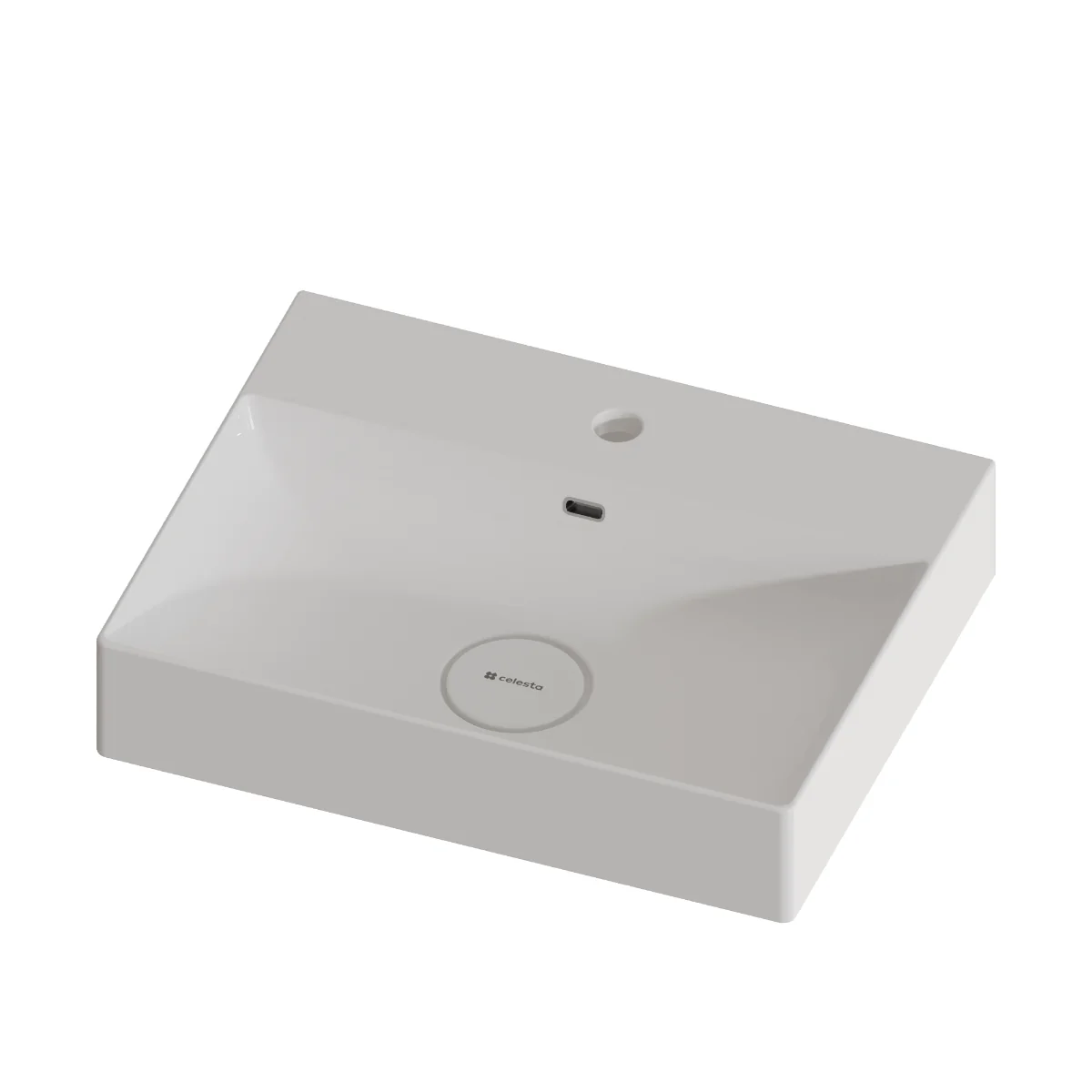 Lavoar Baie Pe Blat Celesta Soho 55 55 X 45 X 11 Cm Orificiu Baterie Ceramica Alb