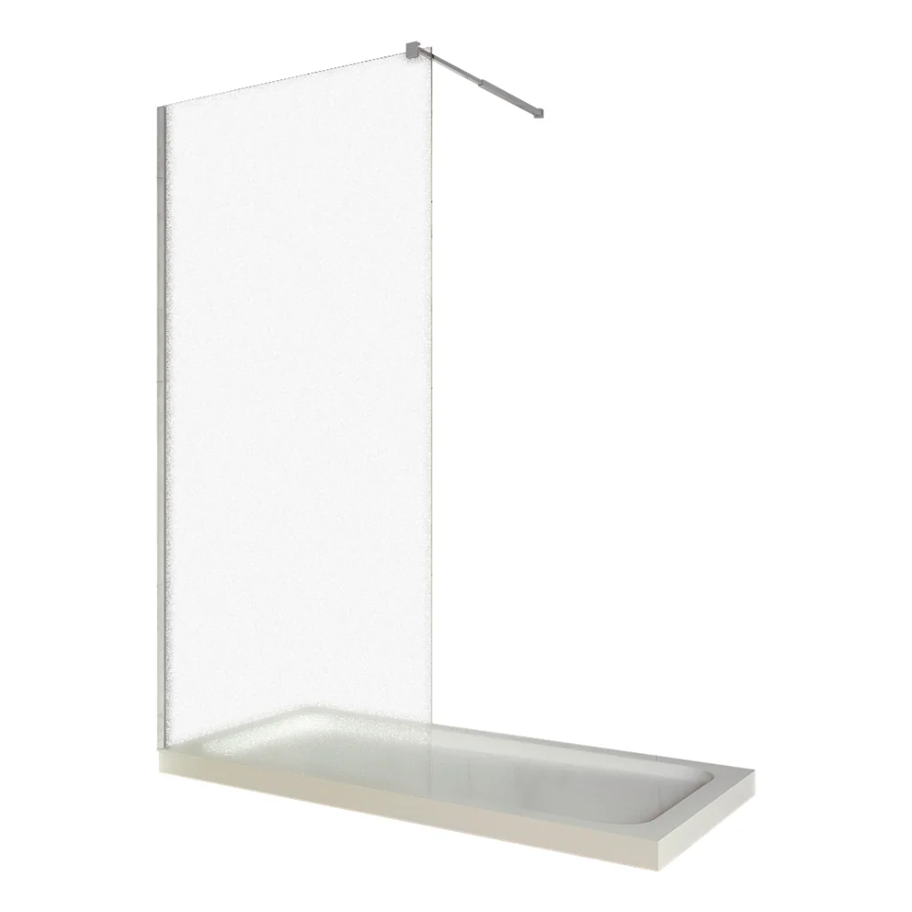 Paravan Duș Walk In / Perete Duș Sticlă Sablată 6 mm Profil Crom Tijă Extensibilă 80 x 200 cm