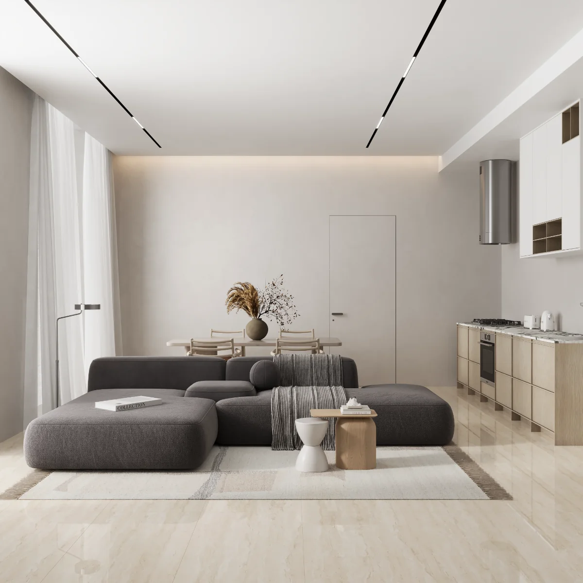 Gresie Rectificata Exterior / Interior Twisty Travertino 60 X 120 Cm Lucioasa Portelanata Tip Piatra Naturala