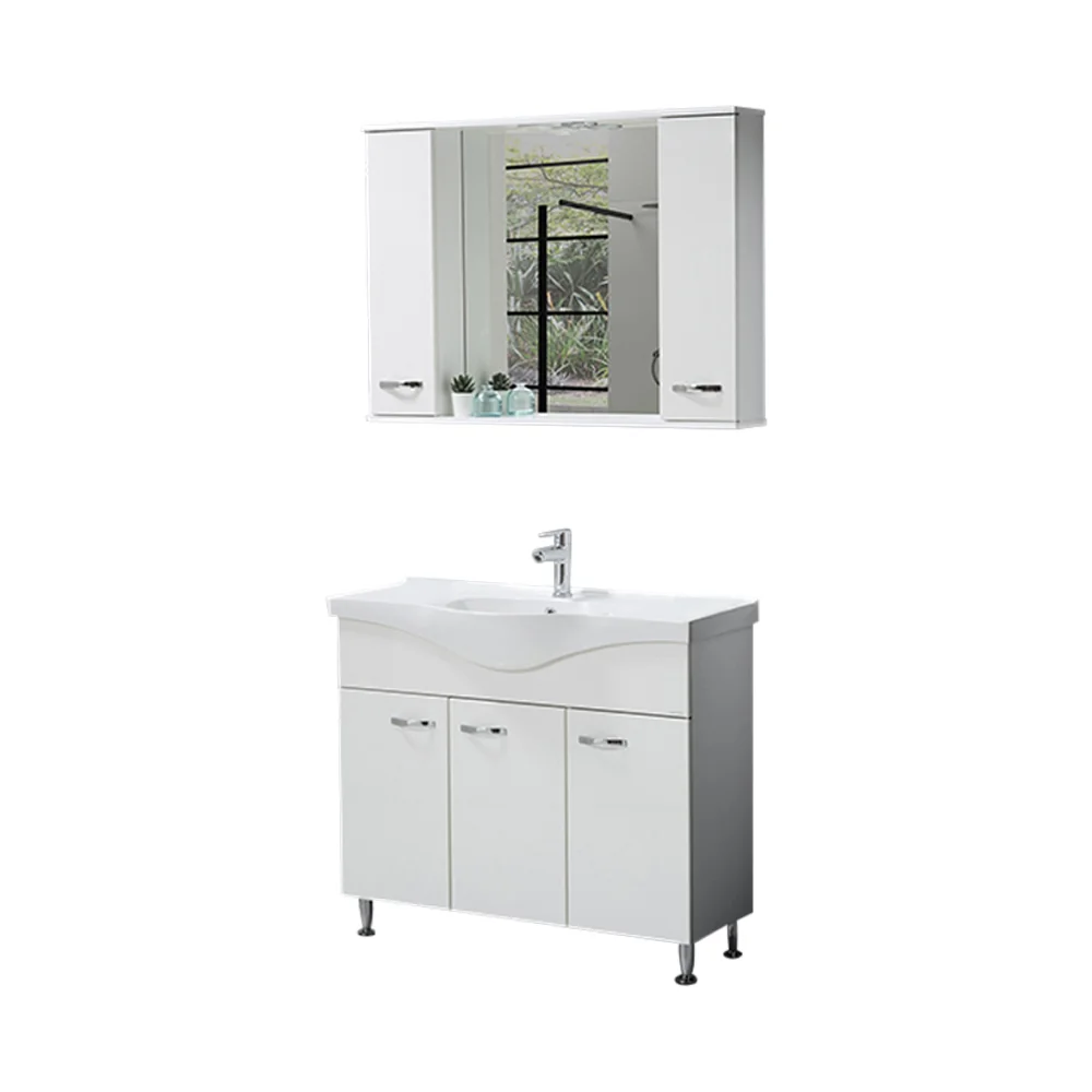 Set Mobilier Baie Olimpos 3 Piese Alb 105 cm