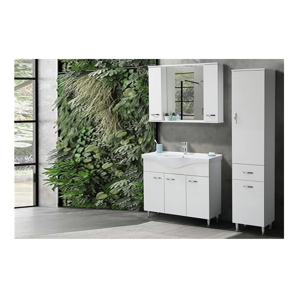 Set Mobilier Baie Olimpos 3 Piese Alb 105 cm