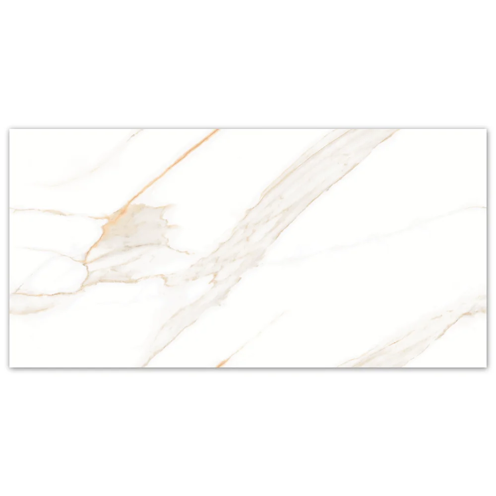 Gresie Exterior / Interior Portelanata Royal Statuario Gold 60 x 120 cm Lucioasa Rectificata Tip Marmura