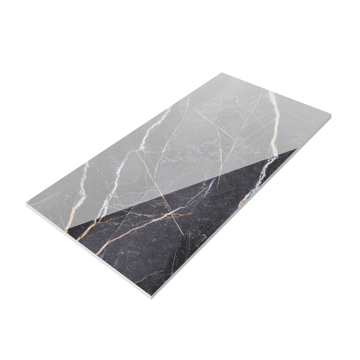 Gresie Exterior / Interior Portelanata Italian Armani Blue 60 x 120 cm Lucioasa Rectificata Tip Marmura