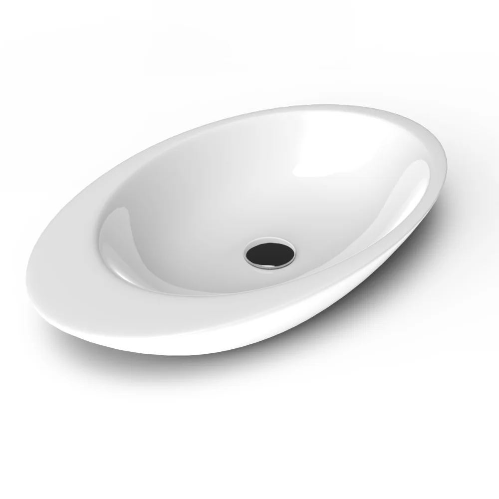 Lavoar Baie Pe Blat Celesta Ellipse 74 x 42 x 12 cm Ceramica Alb