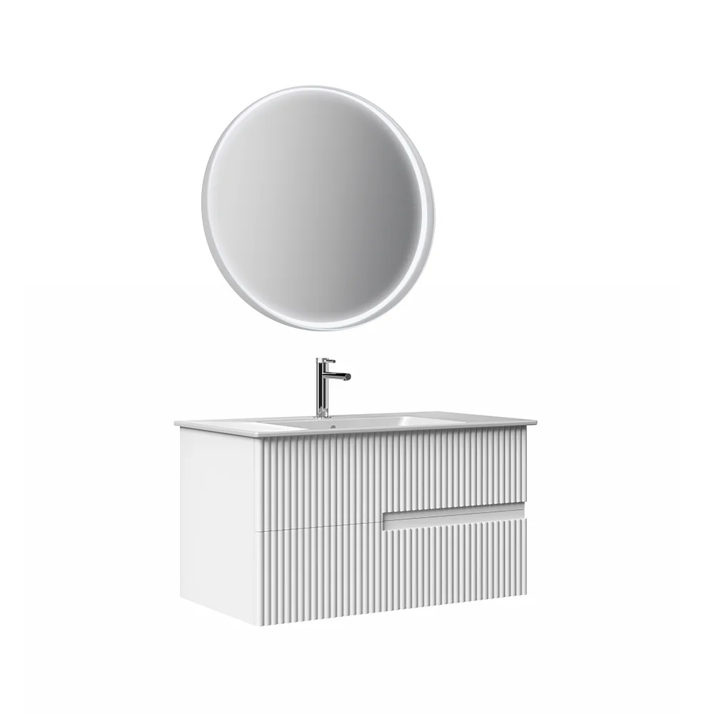 Set Mobilier Baie Orka Moonlight Suspendat 3 Piese Alb 70 cm