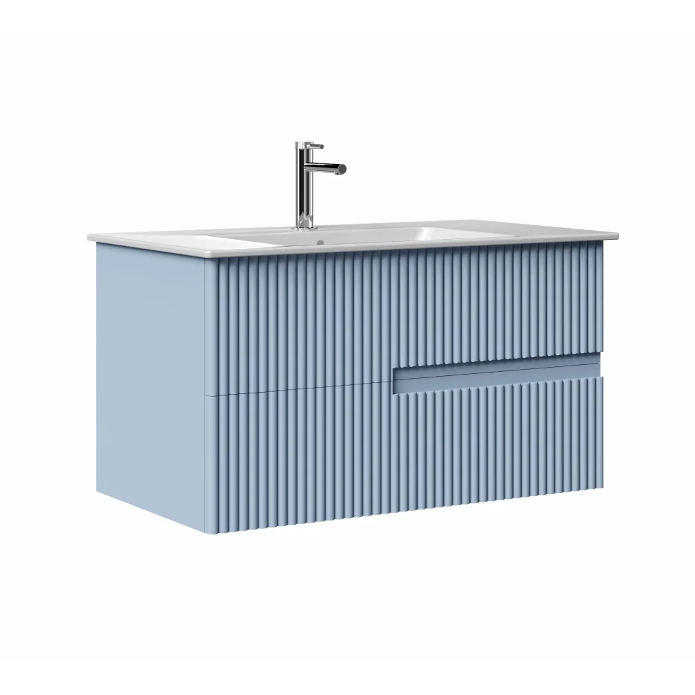 Set Mobilier Baie Orka Moonlight Suspendat 3 Piese Albastru Deschis 70 Cm