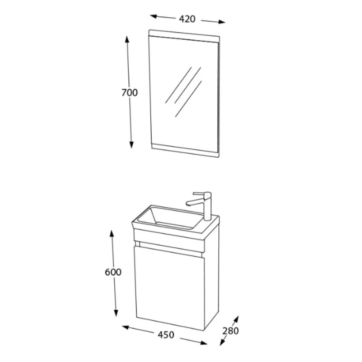 Set Mobilier Baie Buca Suspendat 3 Piese Bej 45 cm