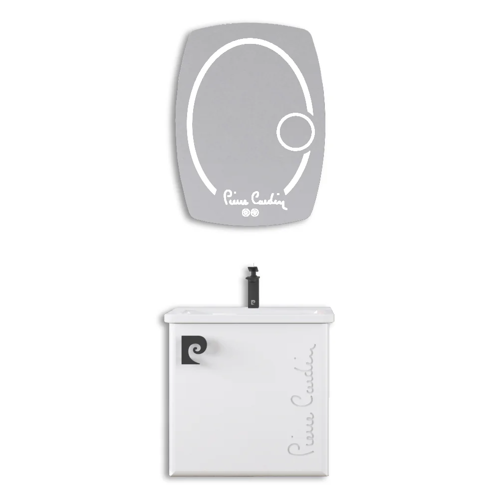 Set Mobilier Baie Pierre Cardin Star LED Suspendat 3 Piese Alb 60 Cm