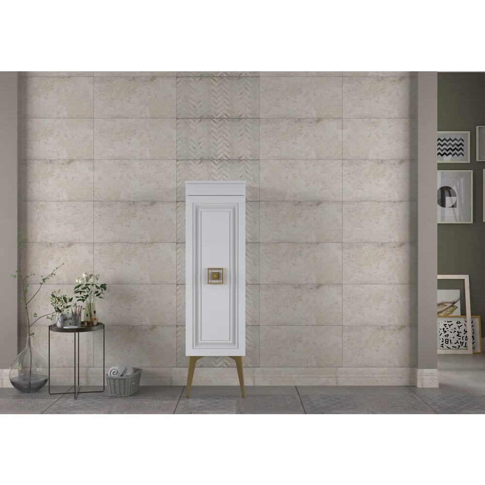 Dulap Soldat Baie Nile Alb-Auriu 35x145 cm