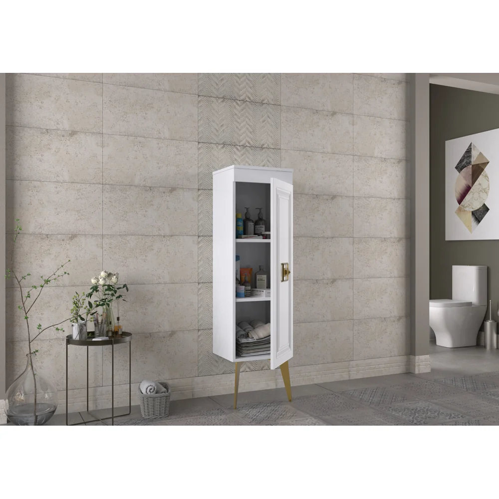 Dulap Soldat Baie Nile Alb-Auriu 35x145 cm