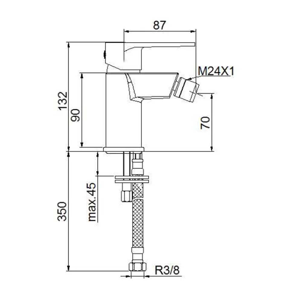 Baterie Bideu Boet Cronos 11227 Monocomanda Crom