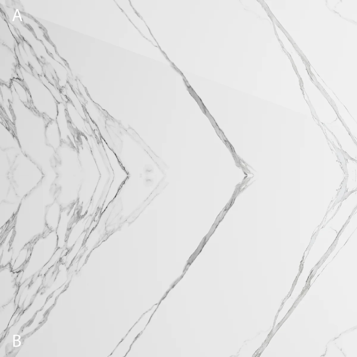 Gresie Exterior / Interior Portelanata Thunder White Bookmatch B 60 x 120 cm Lucioasa Rectificata Tip Marmura