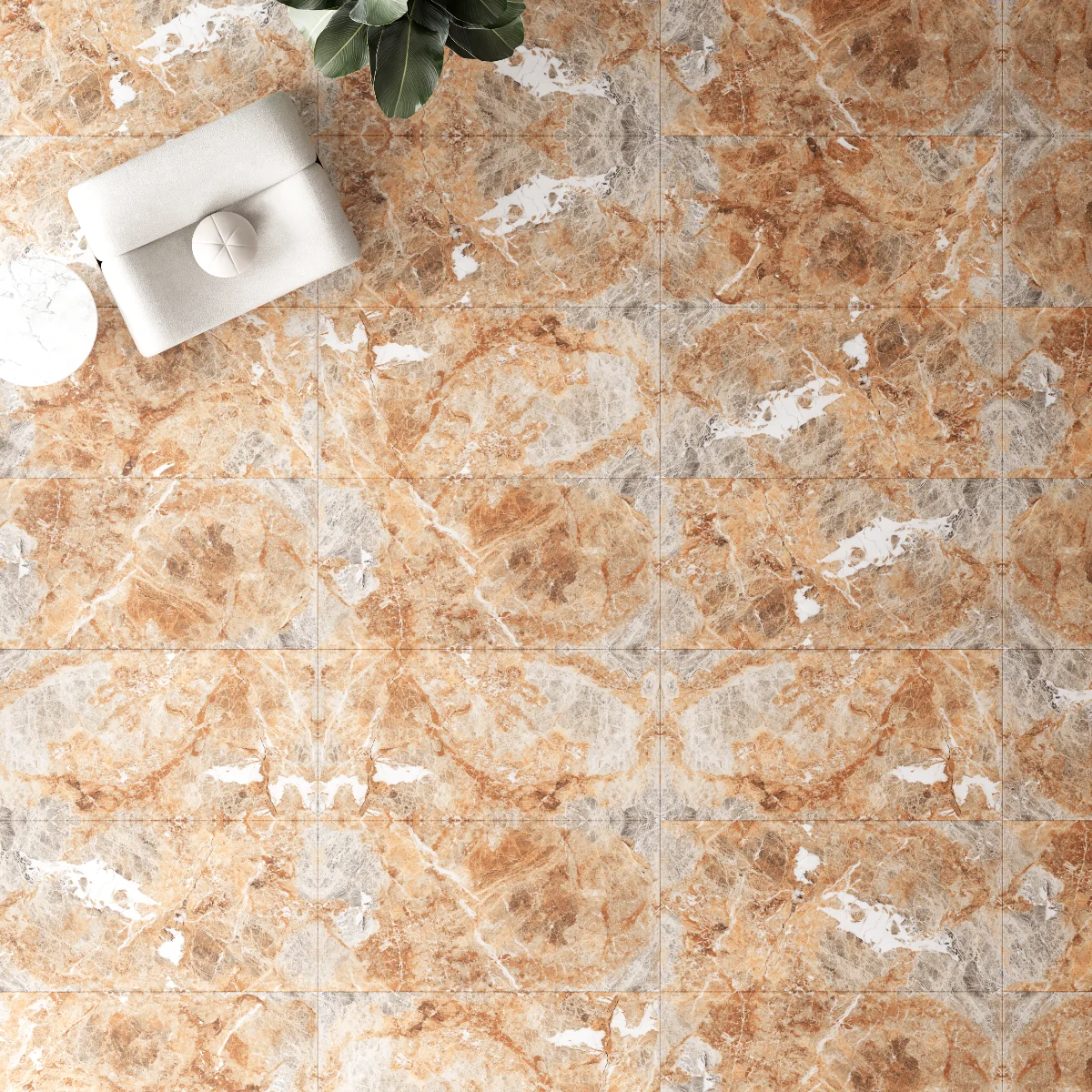 Gresie Exterior / Interior Porțelanată Rosso Delta Fantastic 60 x 120 cm Lucioasă Rectificată Tip Marmură