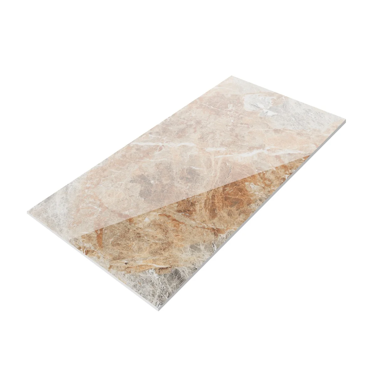 Gresie Exterior / Interior Porțelanată Rosso Delta Fantastic 60 x 120 cm Lucioasă Rectificată Tip Marmură