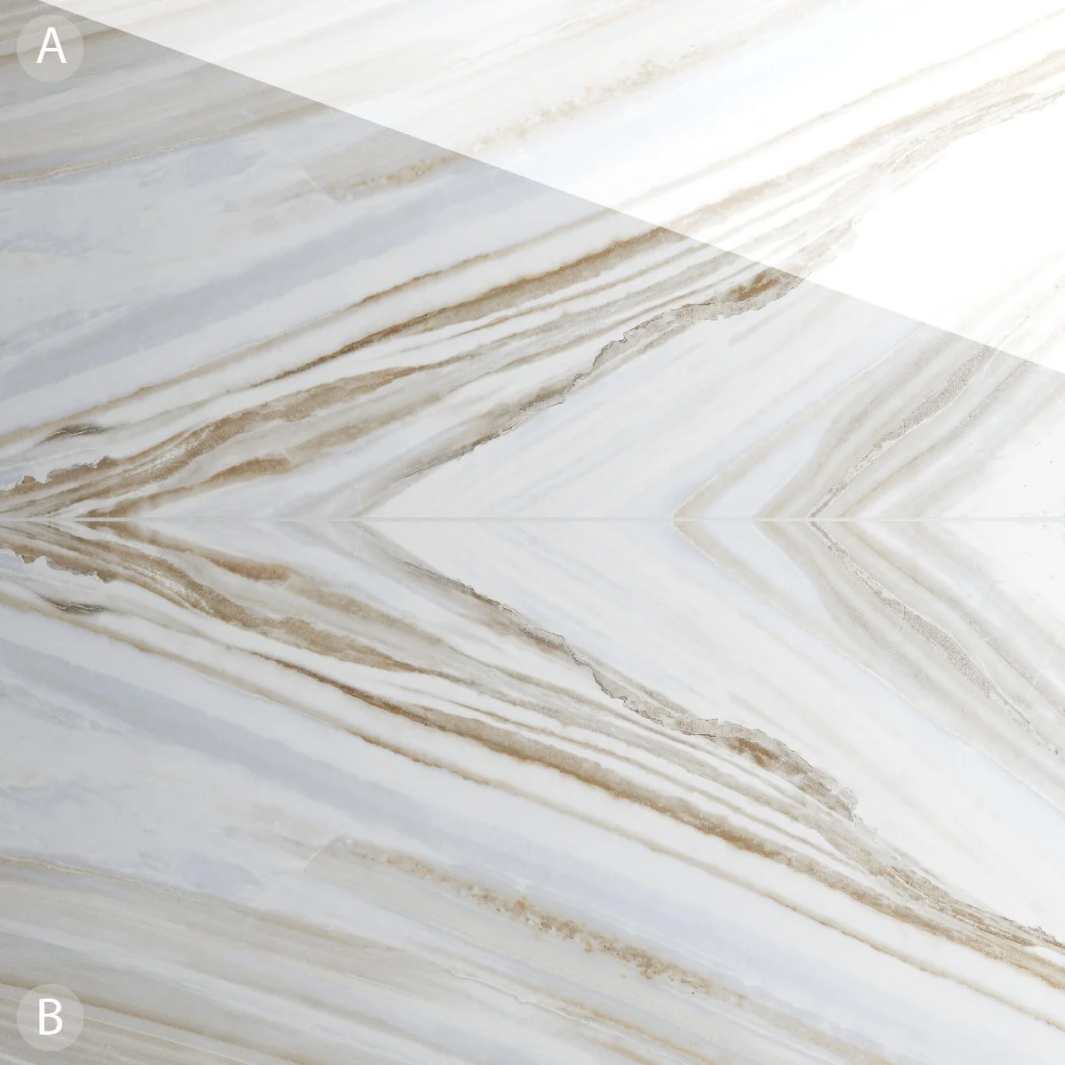 Gresie Exterior / Interior Porțelanată Inox White Bookmatch B 60 x 120 cm Lucioasă Rectificată Tip Marmură