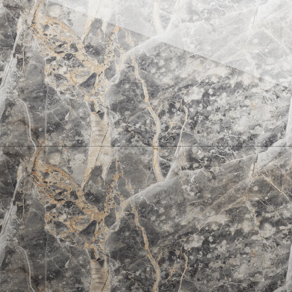 Gresie Exterior / Interior Portelanata Grey Flury 60 x 120 Cm Lucioasa Rectificata Tip Marmura