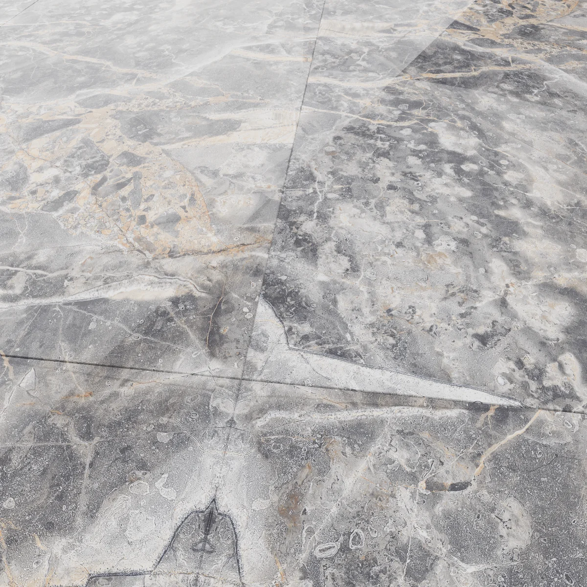 Gresie Exterior / Interior Portelanata Grey Flury 60 x 120 Cm Lucioasa Rectificata Tip Marmura