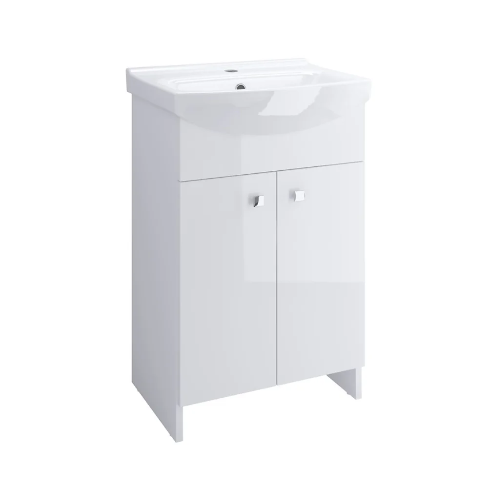 Masca Chiuvetă Baie Cersanit Set Sati Cersania 50 cm Alb (Bază+Lavoar) S567-002-DSM