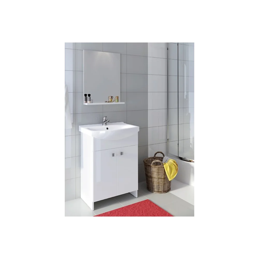 Masca Chiuvetă Baie Cersanit Set Sati Cersania 50 cm Alb (Bază+Lavoar) S567-002-DSM