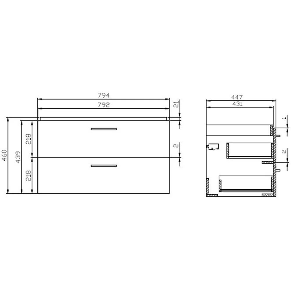 Masca Chiuveta Baie Cersanit Set 821 Como 80 Cm (Baza+Lavoar) DSM S801-154