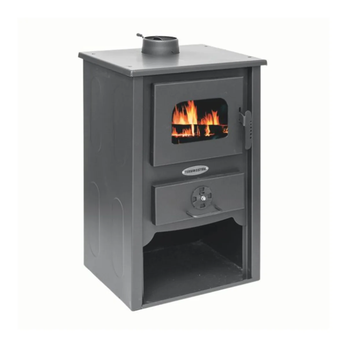 Semineu Pe Lemne Termo Kreka Cu Plita De Gatit Si Sticla Termorezistenta