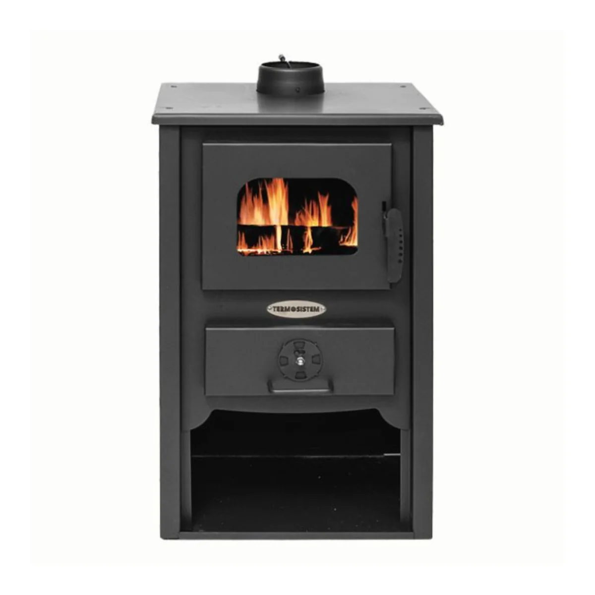 Semineu Pe Lemne Termo Kreka Cu Plita De Gatit Si Sticla Termorezistenta