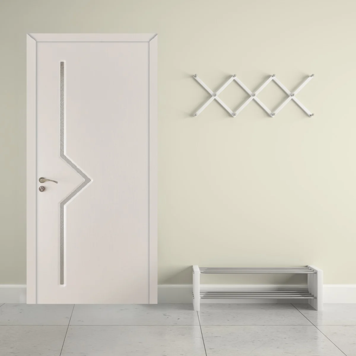 Usa De Interior Din Lemn Cu Geam OP-106 Alba 2000/600