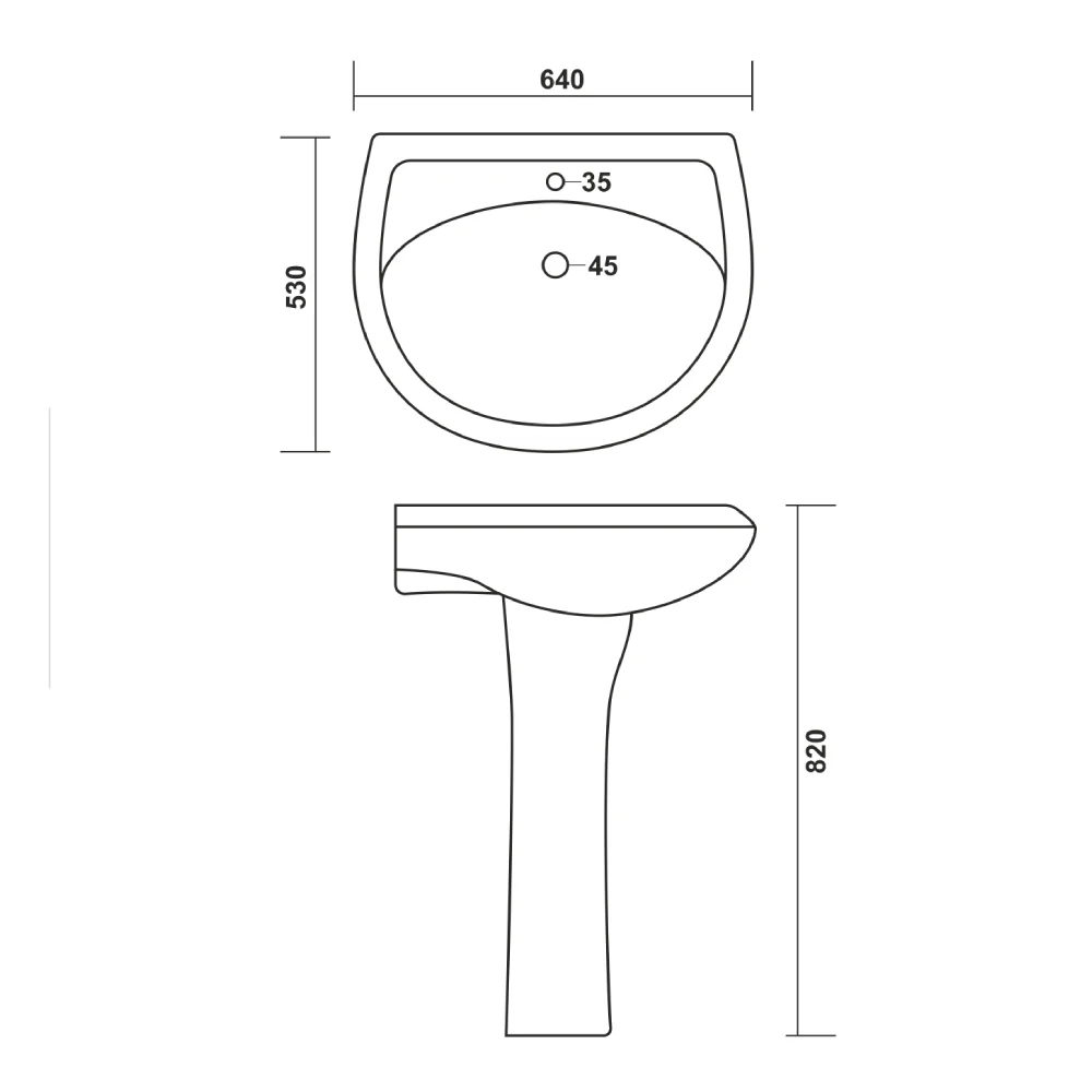 Set Lavoar Cu Piedestal Capri 60 cm