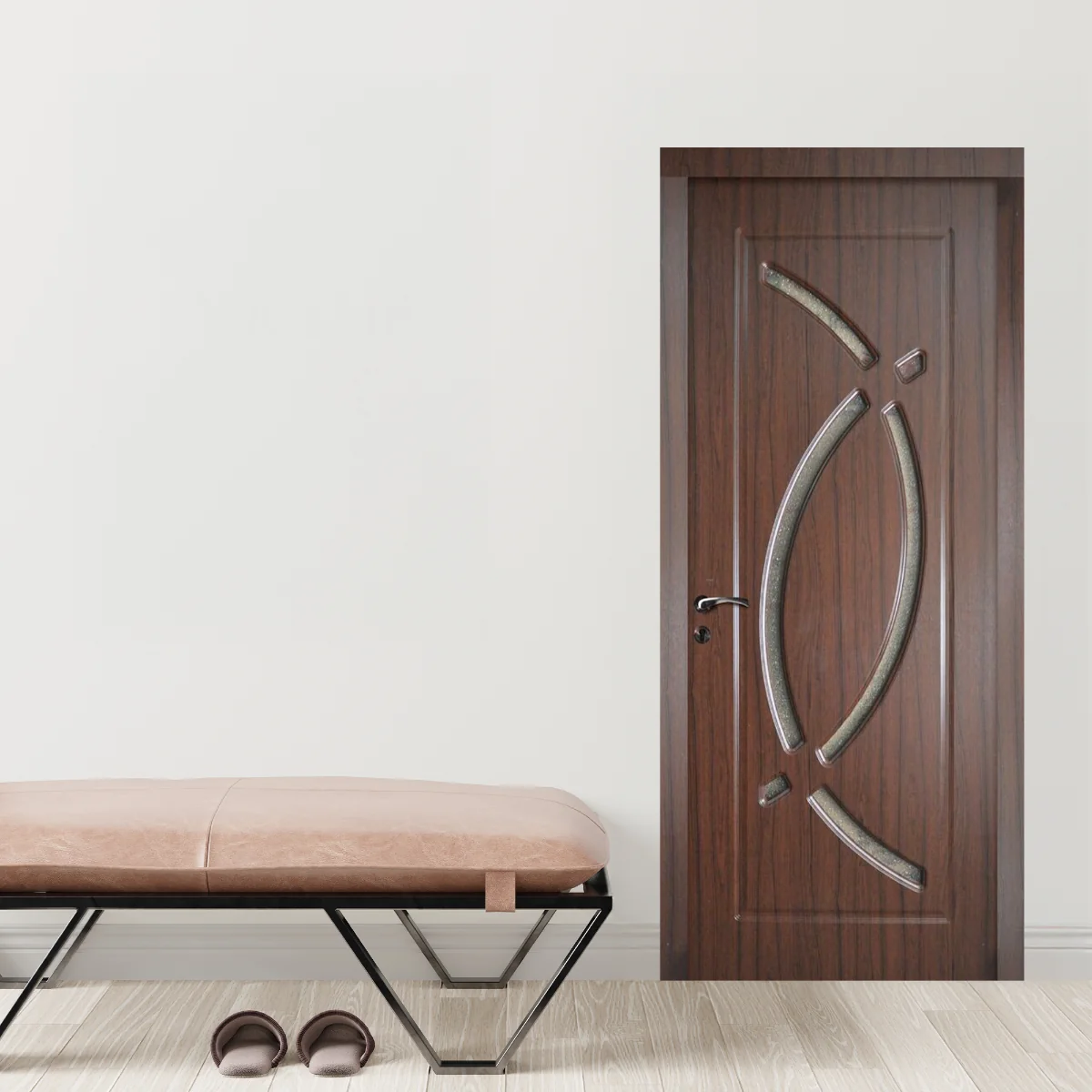 Usa De Interior Din Lemn Modern Cu Geam OP-104 2000/700 Teak