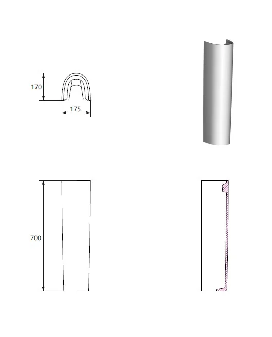 Piedestal Lavoar Cersanit President K08-011/K08-181