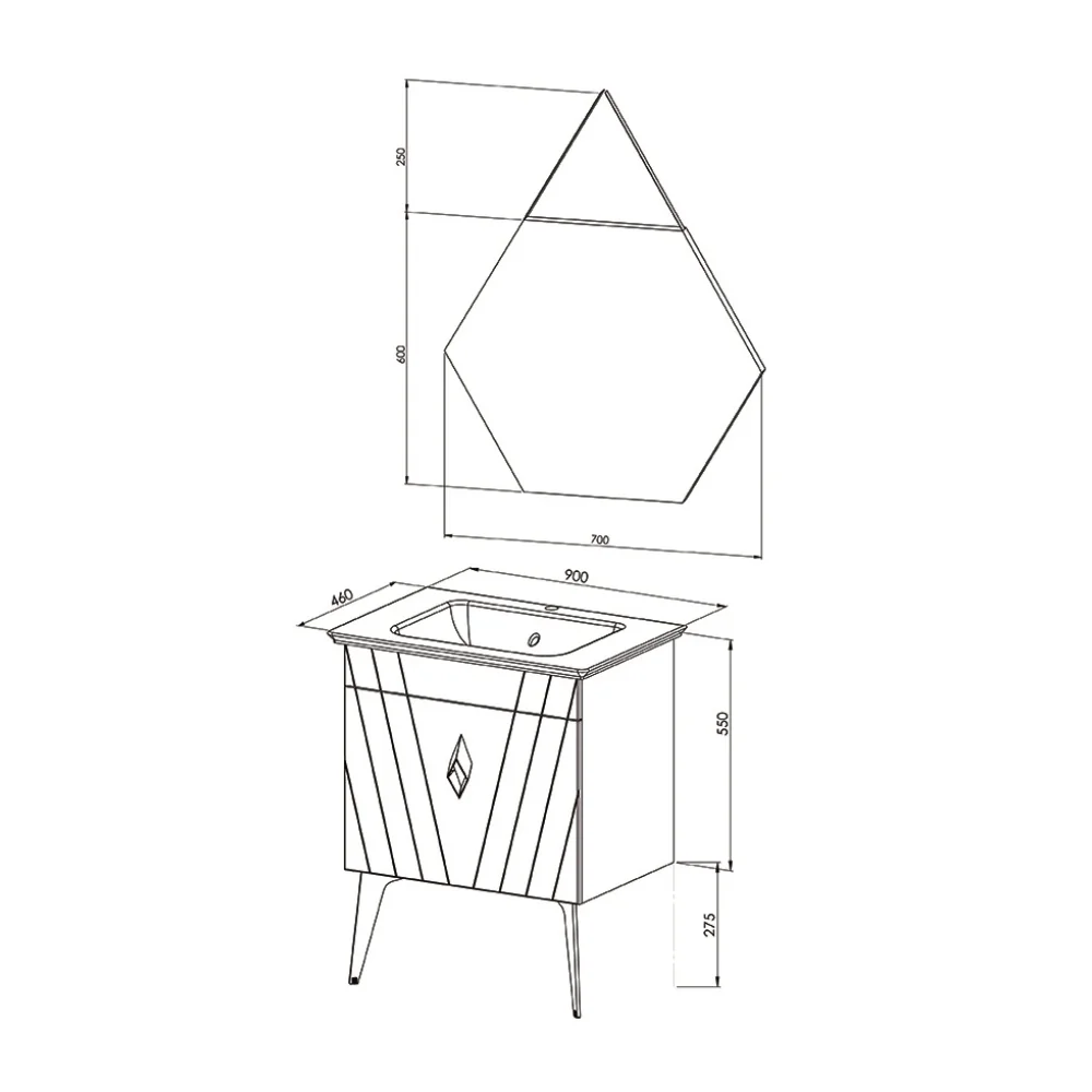 Set Mobilier Baie Riva 3 Piese Alb 90 Cm