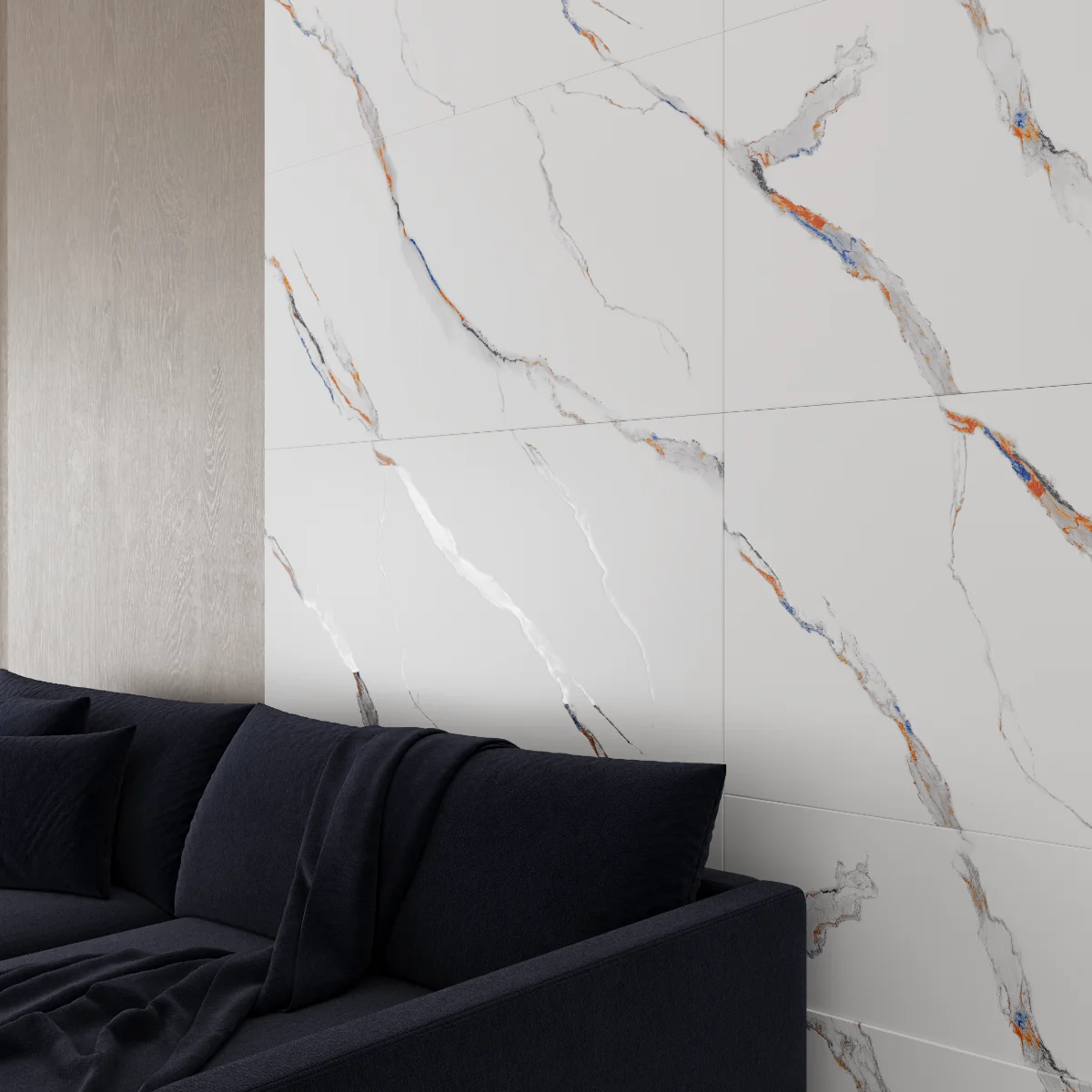 Gresie Exterior / Interior Portelanata Himalaya 60 x 120 Cm Mata Rectificata Tip Marmura