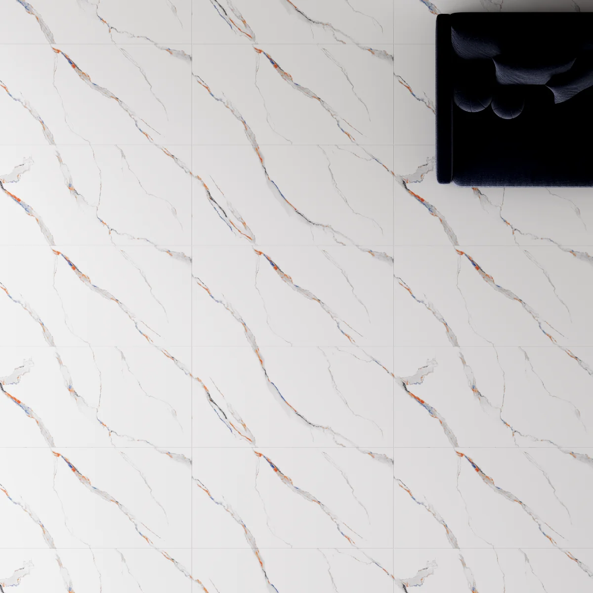 Gresie Exterior / Interior Portelanata Himalaya 60 x 120 Cm Mata Rectificata Tip Marmura