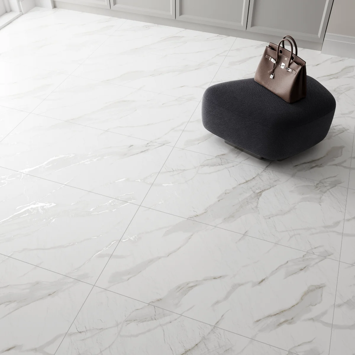 Gresie Exterior / Interior Portelanata Stone Statuario 60 x 120 Cm Mata Rectificata Tip Marmura