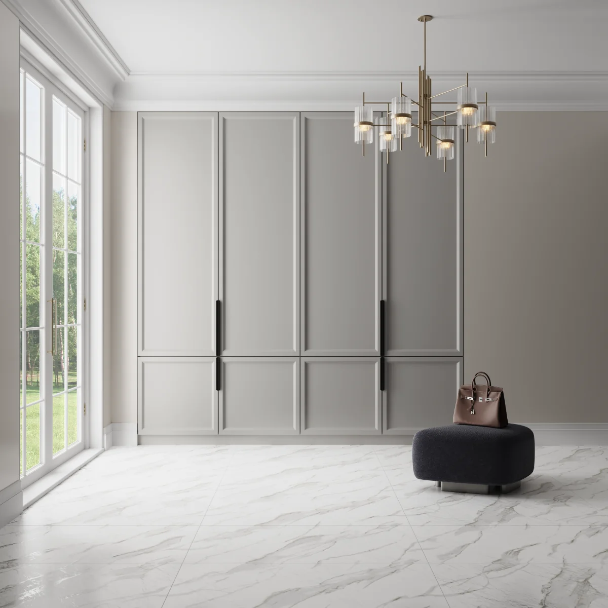 Gresie Exterior / Interior Portelanata Stone Statuario 60 x 120 Cm Mata Rectificata Tip Marmura