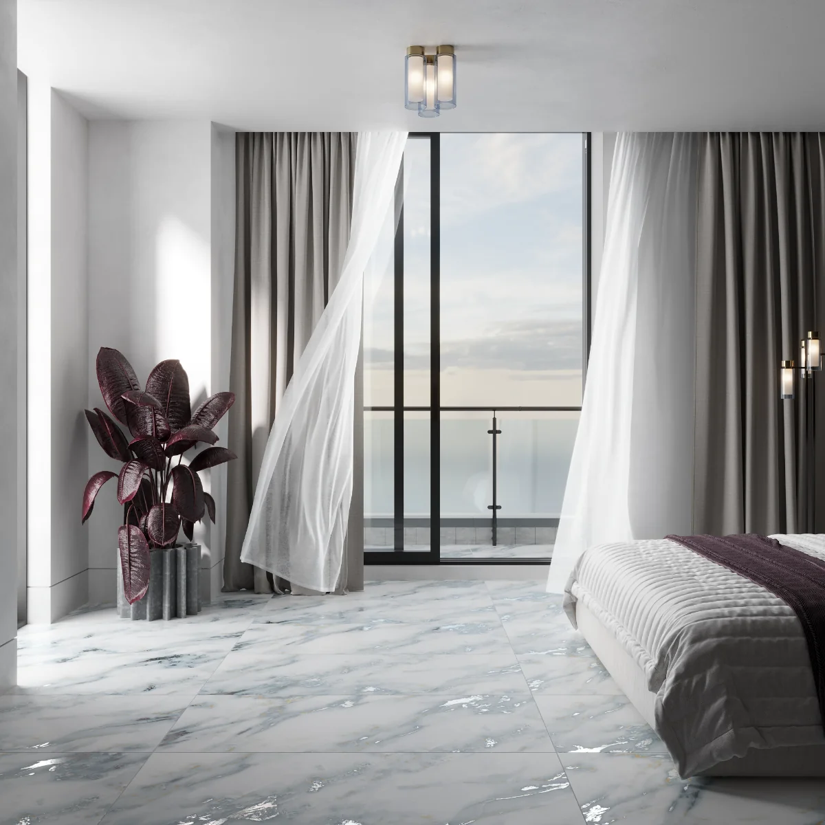 Gresie Exterior / Interior Portelanata Sky Green 60 x 120 Cm Mata Rectificata Tip Marmura