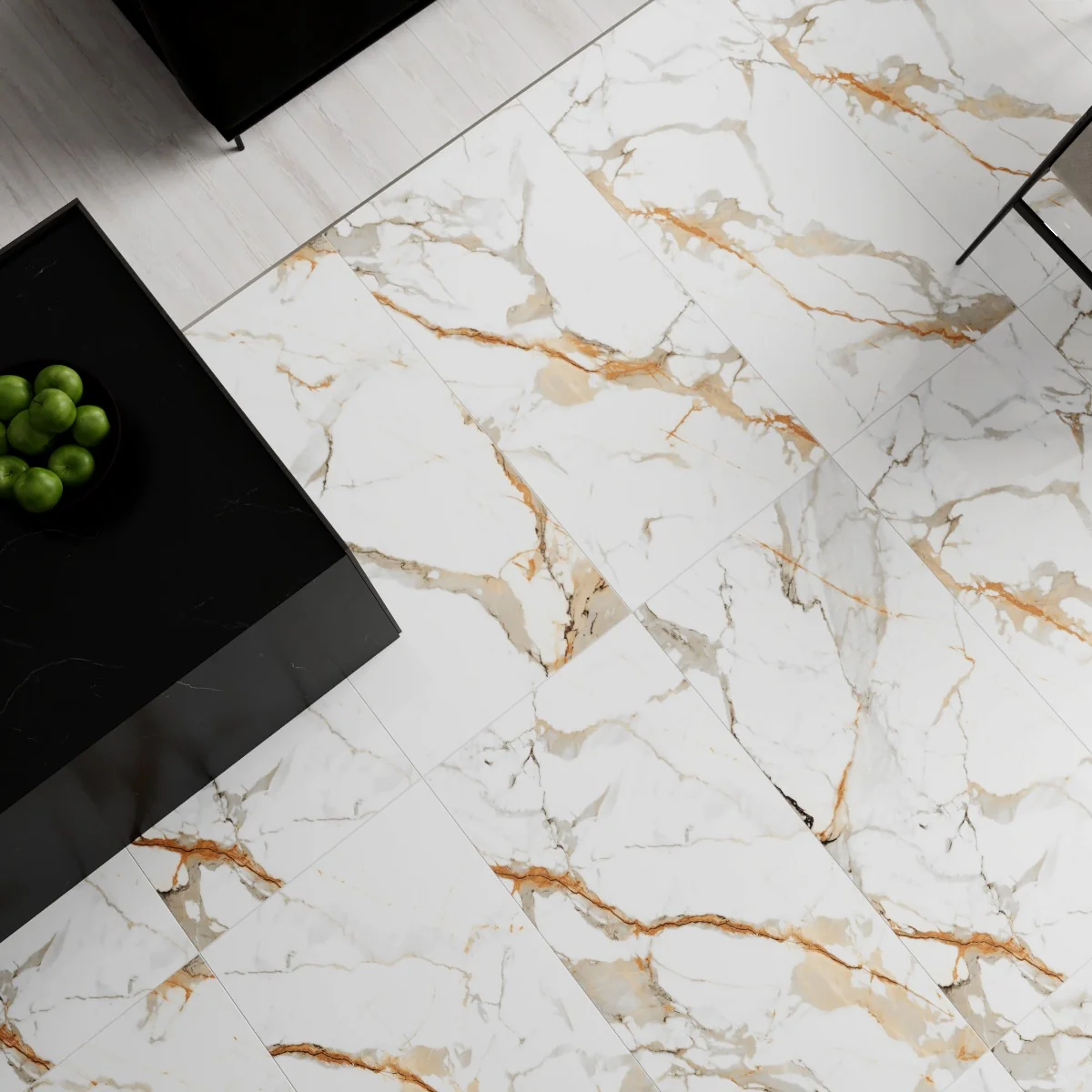 Gresie Exterior / Interior Portelanata Nover White 60 x 120 cm Lucioasa Rectificata Tip Marmura