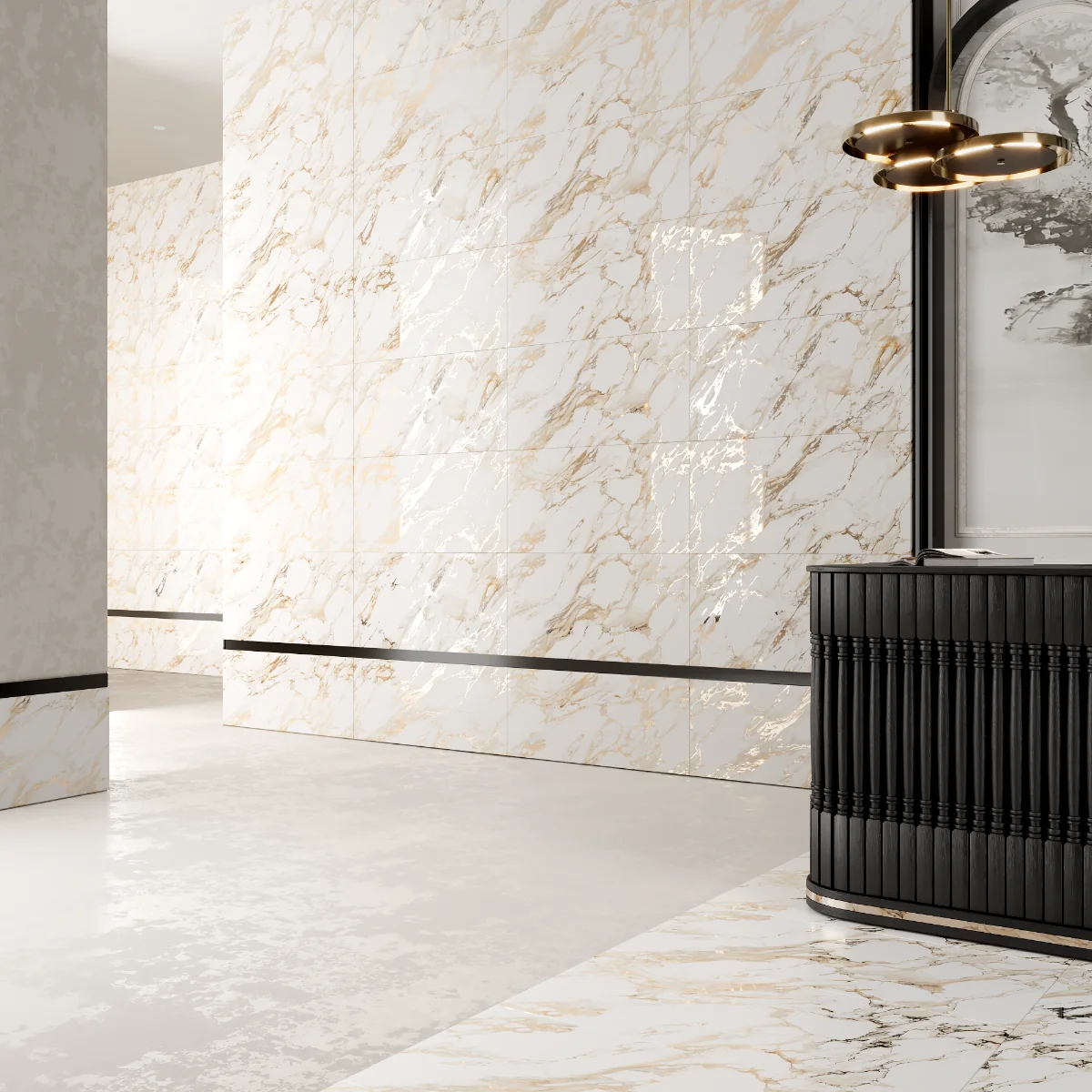 Gresie Portelanata Exterior / Interior Crash Gold 60 x 120 cm Mata Rectificata Tip Marmura